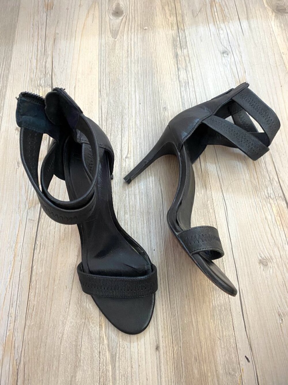 Joie Black Leather Strappy Heels - Size 38